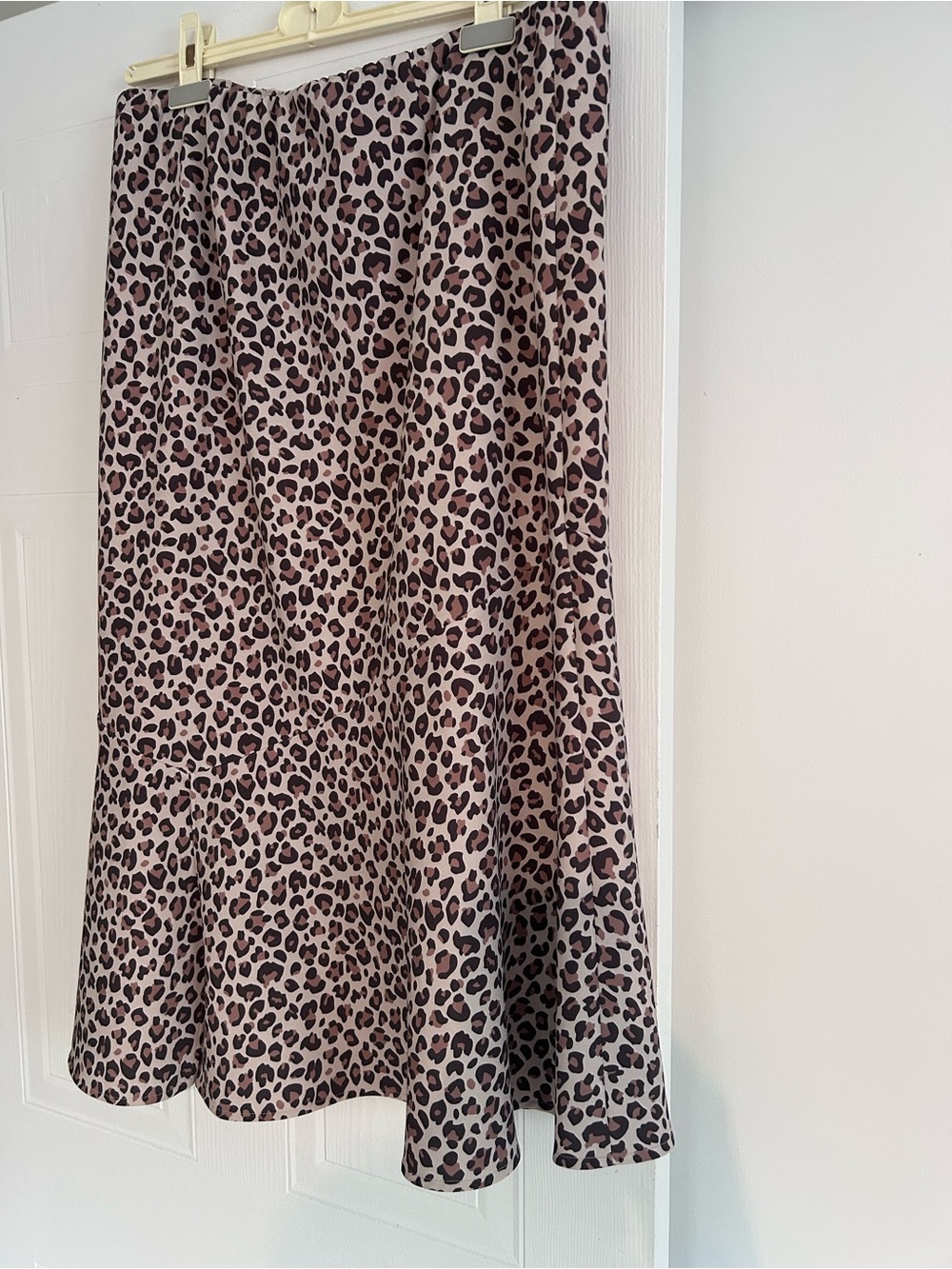 Marc Cain Taupe and Black Leopard A-Line Skirt